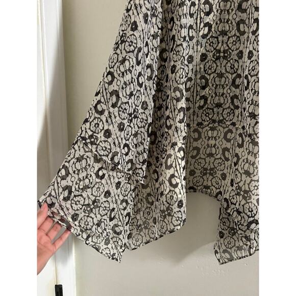 Likely Revolve Dress Women's 4 Mini Slip Black Cream Beak Print Layers V Neck - Picture 5 of 9